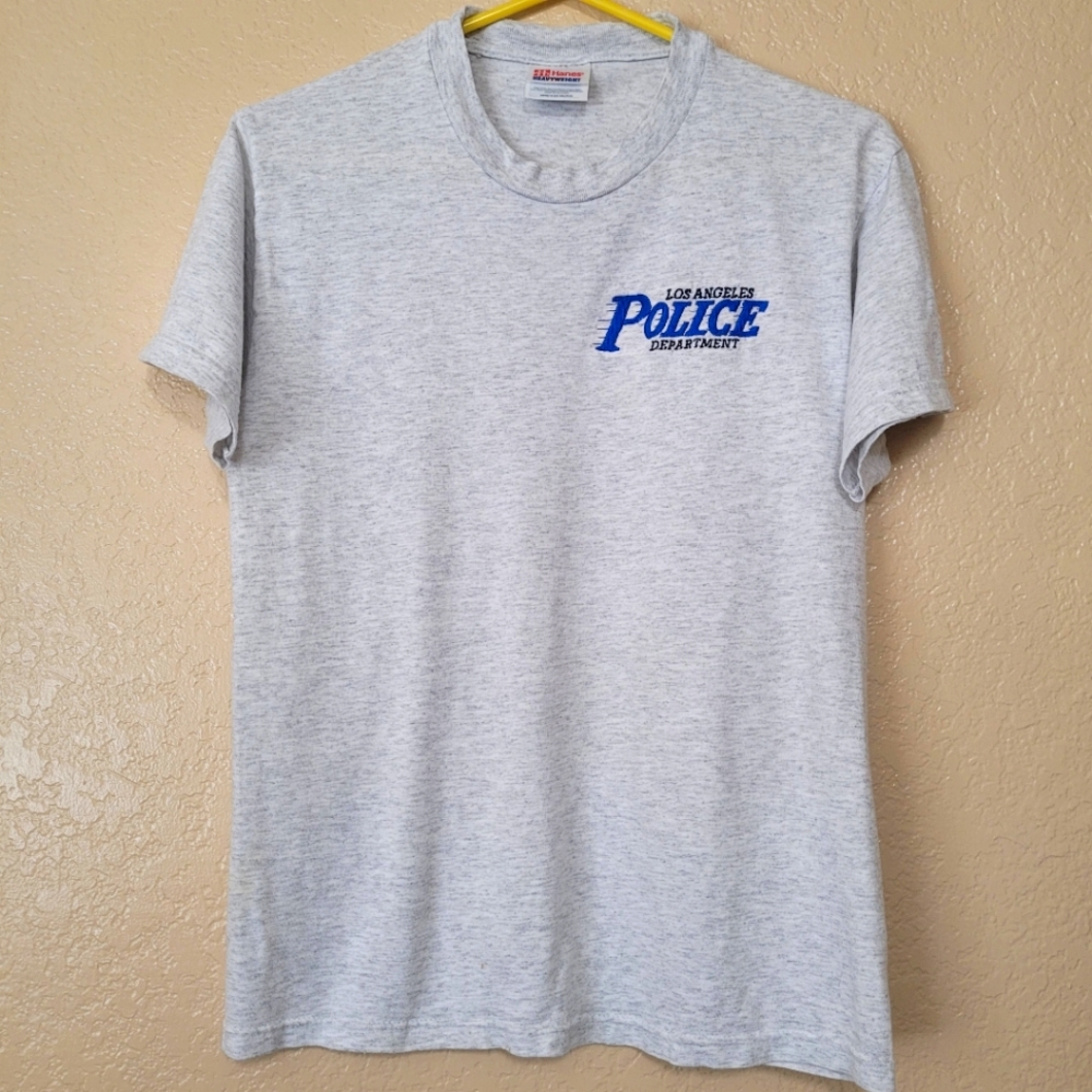 Los Angeles Police Department White Heather T Shirt Size S